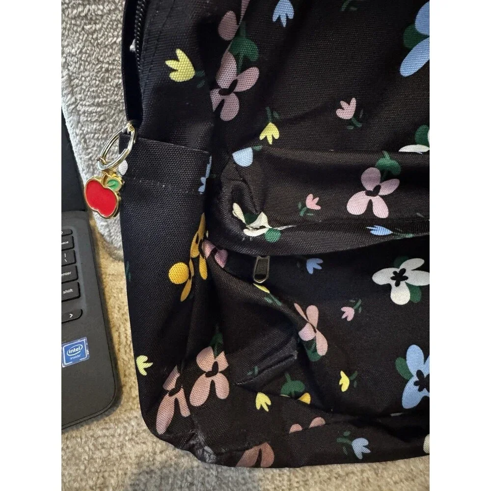 EUC VANS Old Skool Grom Backpack VN000H4YDAJ1 Black With/ Floral Print